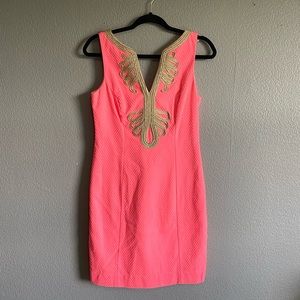 Lily Pulitzer Pink/Gold Janice Shift Dress